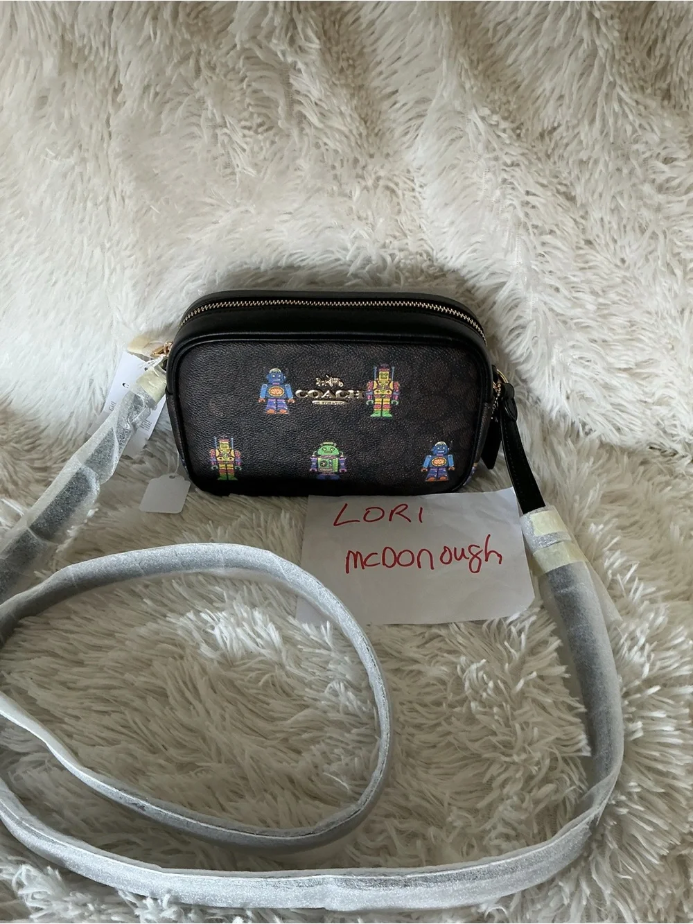Coach mini Jamie  with Multicolor Robot Print